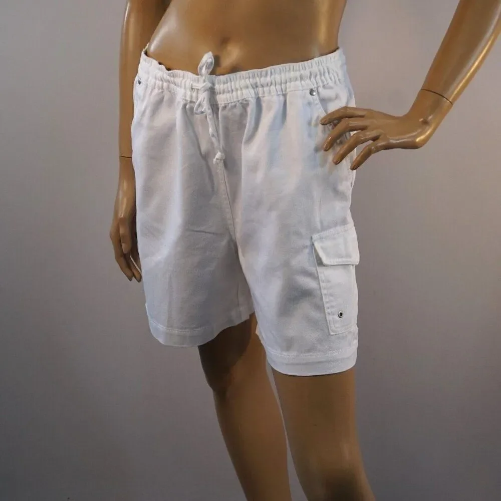 K.T Sport by Keneth Too! Vintage Cargo Shorts Womens Size Petite Small White